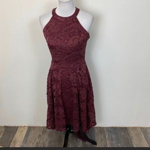 Burgundy Hi-Lo Dress